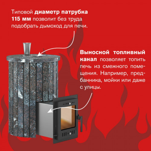 Печь для бани Эверест "Steam Master 18 INOX" Ламель Амфиболит, S-20
