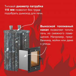 Печь для бани Эверест "Steam Master 30 INOX" Ламель Амфиболит, S-20